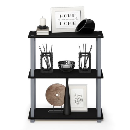 Furinno TURN-S-TUBE Storage Shelves, 3-Tier Book Shelf, Corner Shelf, Toolless Open Shelves, for