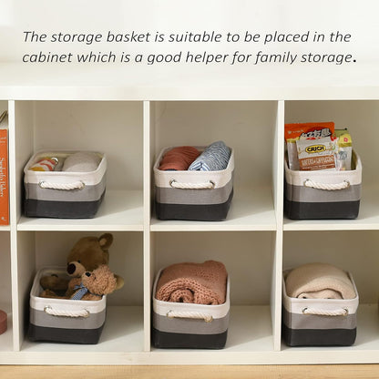 TcaFmac Small Fabric Storage Baskets for Organizing [6 Pack] Closet Storage Bin Foldable Storage