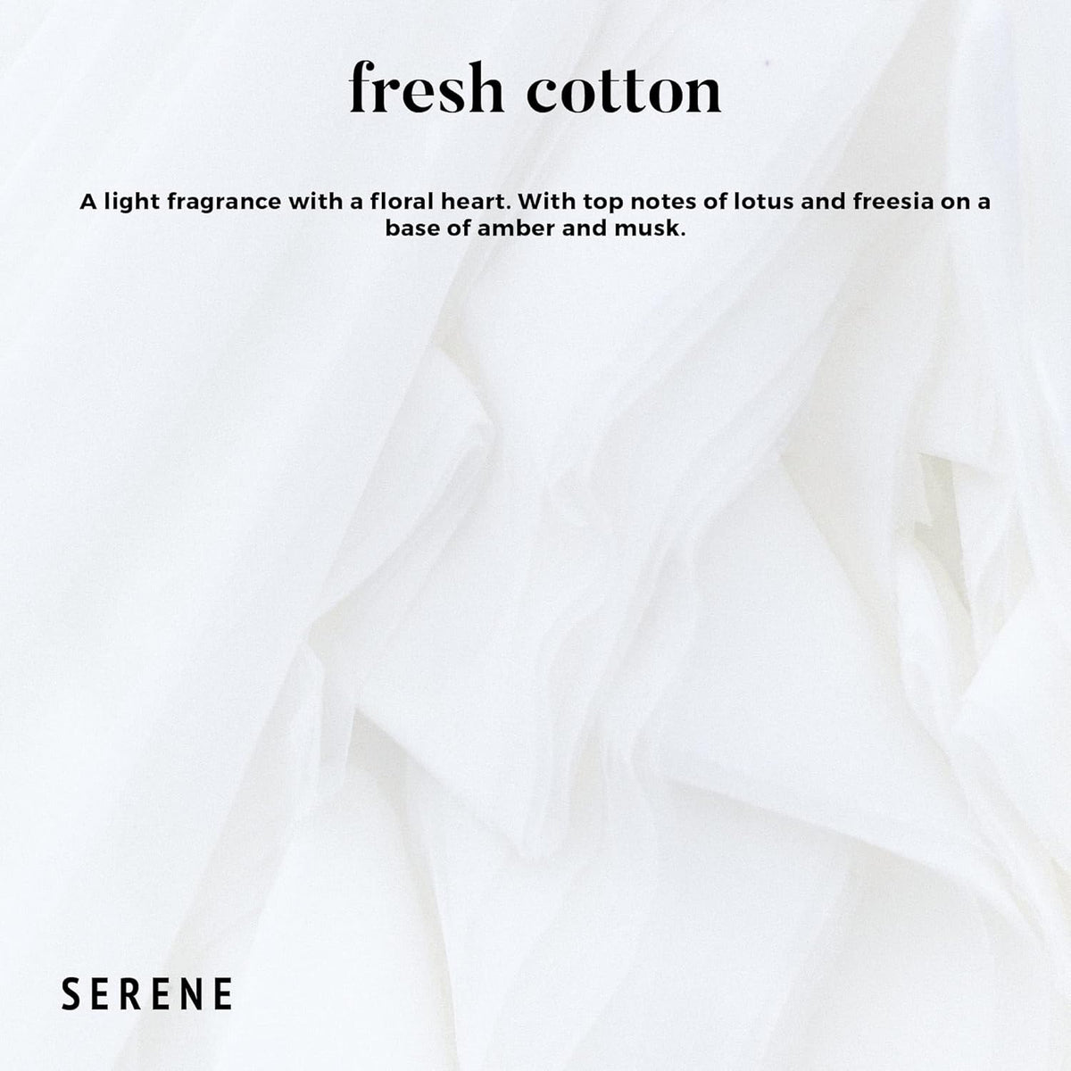 Hidden Label Large Scented Candle, Fresh Cotton, 30oz 3 Wick Huge Candle, Serene Collection Slow