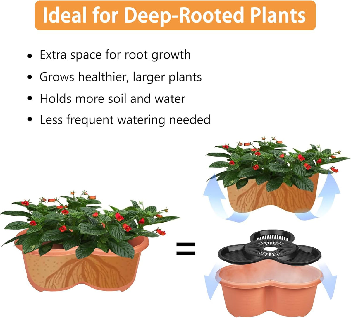 VECELO 5 Tier Vertical Garden Planter, Self Watering Stackable Planters with Wheels for