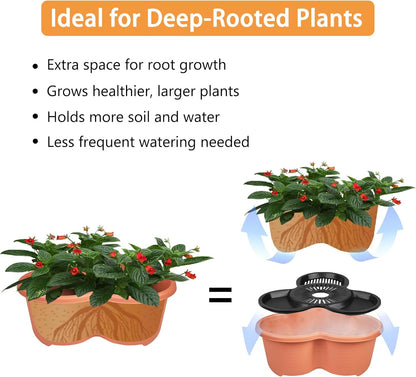 VECELO 5 Tier Vertical Garden Planter, Self Watering Stackable Planters with Wheels for