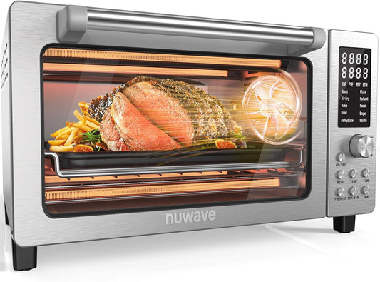 Nuwave Bravo Pro Smart 21QT Toaster Oven Air Fryer Combo, Convection Oven Countertop, 10 functions