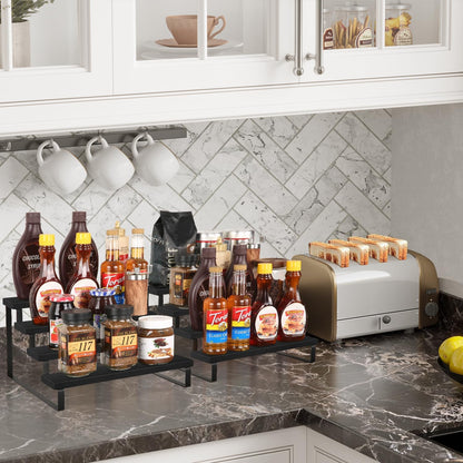 YINMIT Wooden Display Riser Stand, Tiered Perfume and Cologne Organizer Stand, 4 Tier Spice Rack