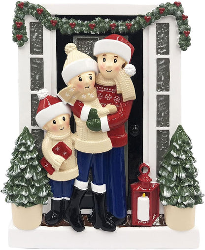 3D Welcoming Family of 3 Christmas Ornament 2025 Personalized Family Christmas Ornaments 2025 |