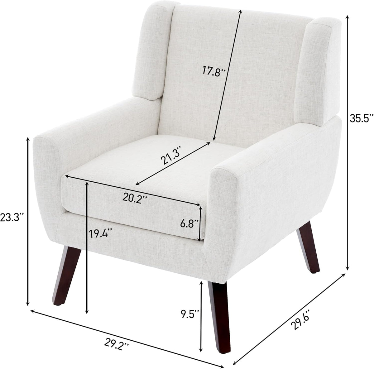UIXE Accent Chair, Fabric Upholstered Armchair for Living Room, Comfy Arm Chair Single Sofa Bedroom