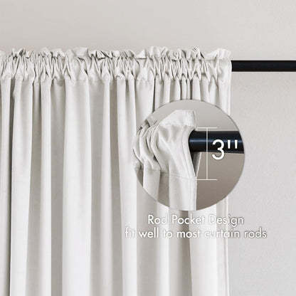 MIULEE White Velvet Curtains Thermal Insulated Blackout Curtain Drapes for Bedroom Living Room