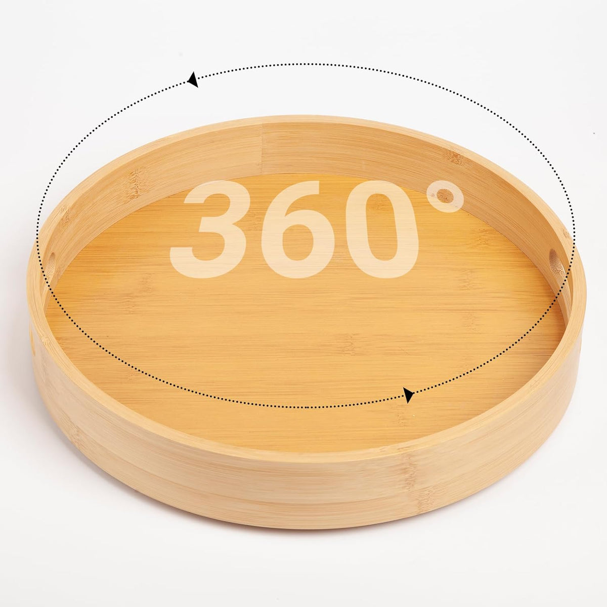 10in Bamboo Lazy Susan Organizer for Countertop and Cabinet with Large and Stable Chassis,Round