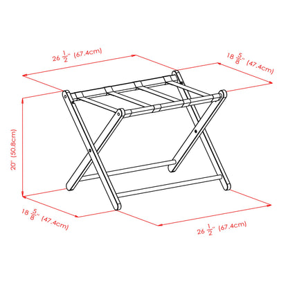 Winsome 92535 Dora Wood Foldable Luggage Rack With Removable Fabric Basket, Espresso