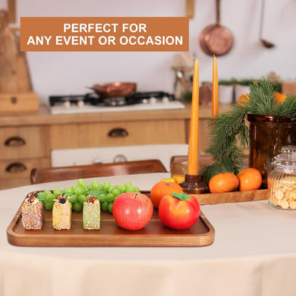 Large Wooden Serving Trays Long Party Charcuterie Boards Acacia Wood Platters Serving Cheese Board