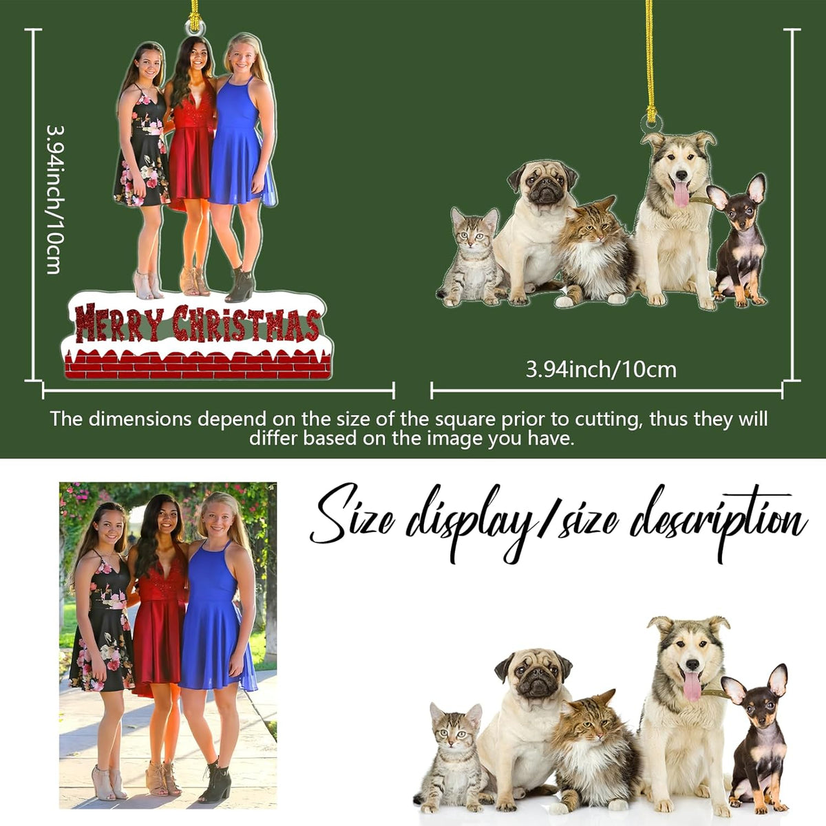 Personalized Christmas Ornament 2025, Photo Acrylic Customized Family Baby's Frist Christmas