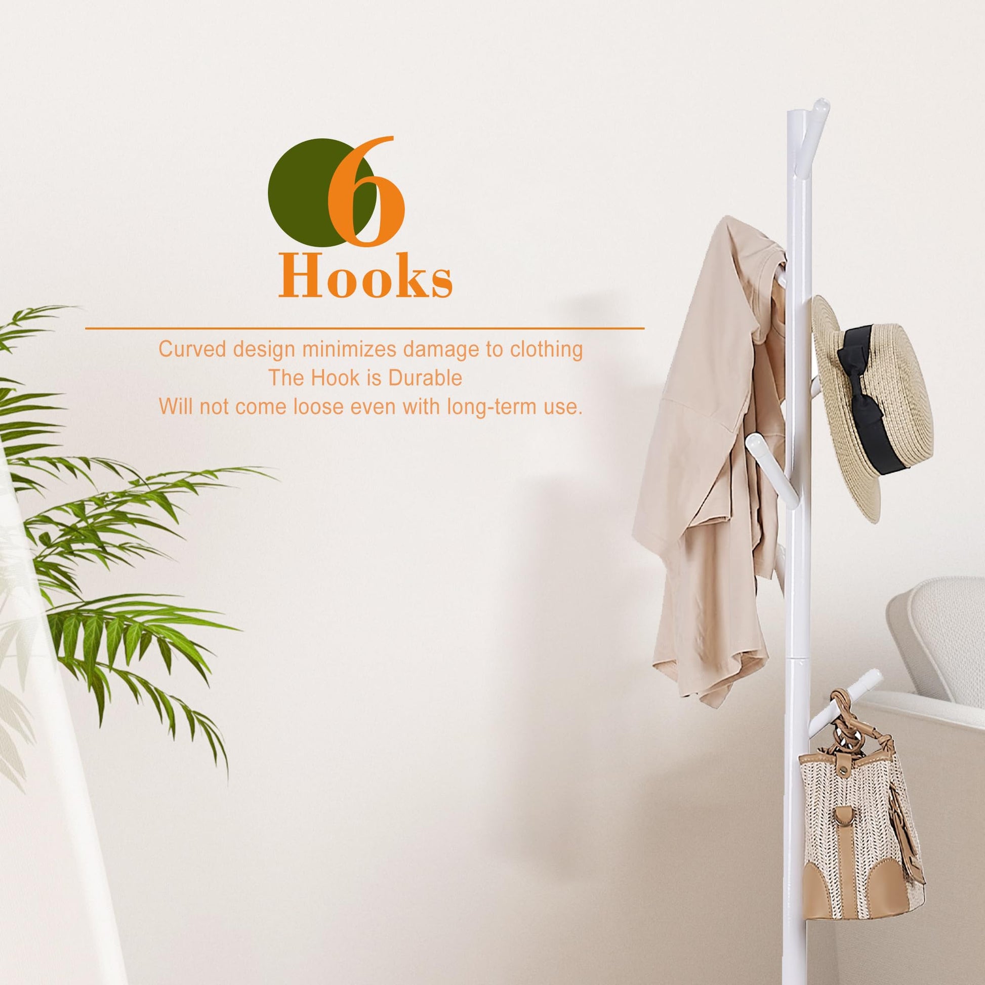 VECELO Coat Rack Freestanding, Entryway Hanger Stand, Umbrella Holder, Hall Tree With Hooks, Floor