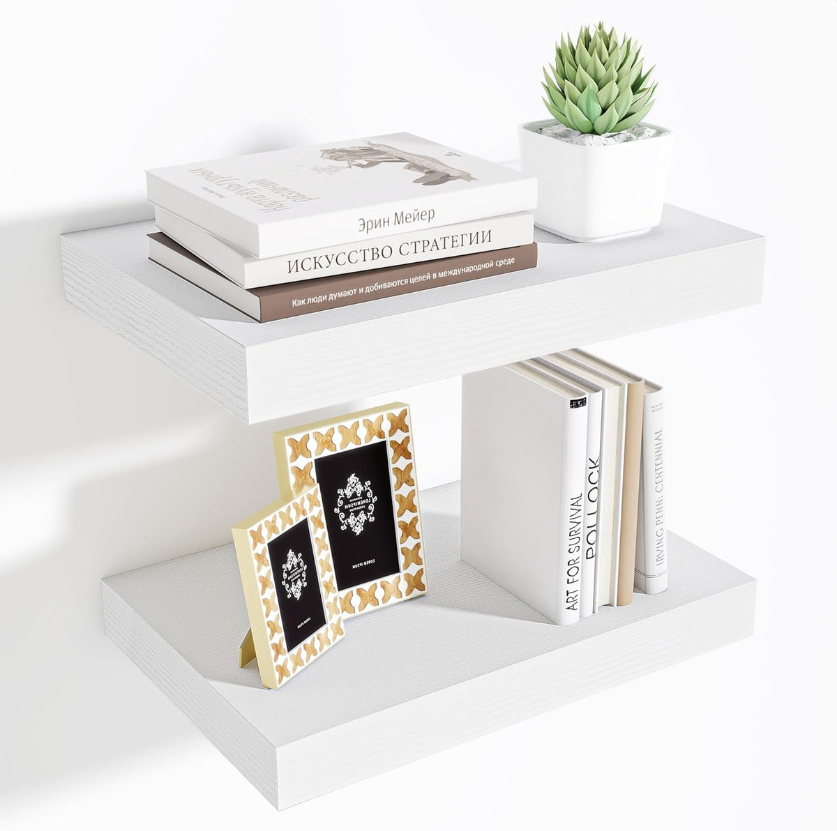 Fun Memories Wood Floating Shelves 16 Inch, 10 Inch Deep Shelves Wall Mount, Wall Shelves with