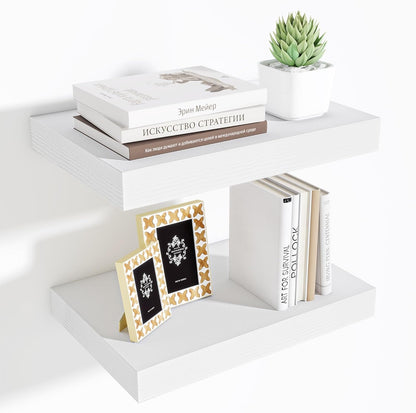 Fun Memories Wood Floating Shelves 16 Inch, 10 Inch Deep Shelves Wall Mount, Wall Shelves with