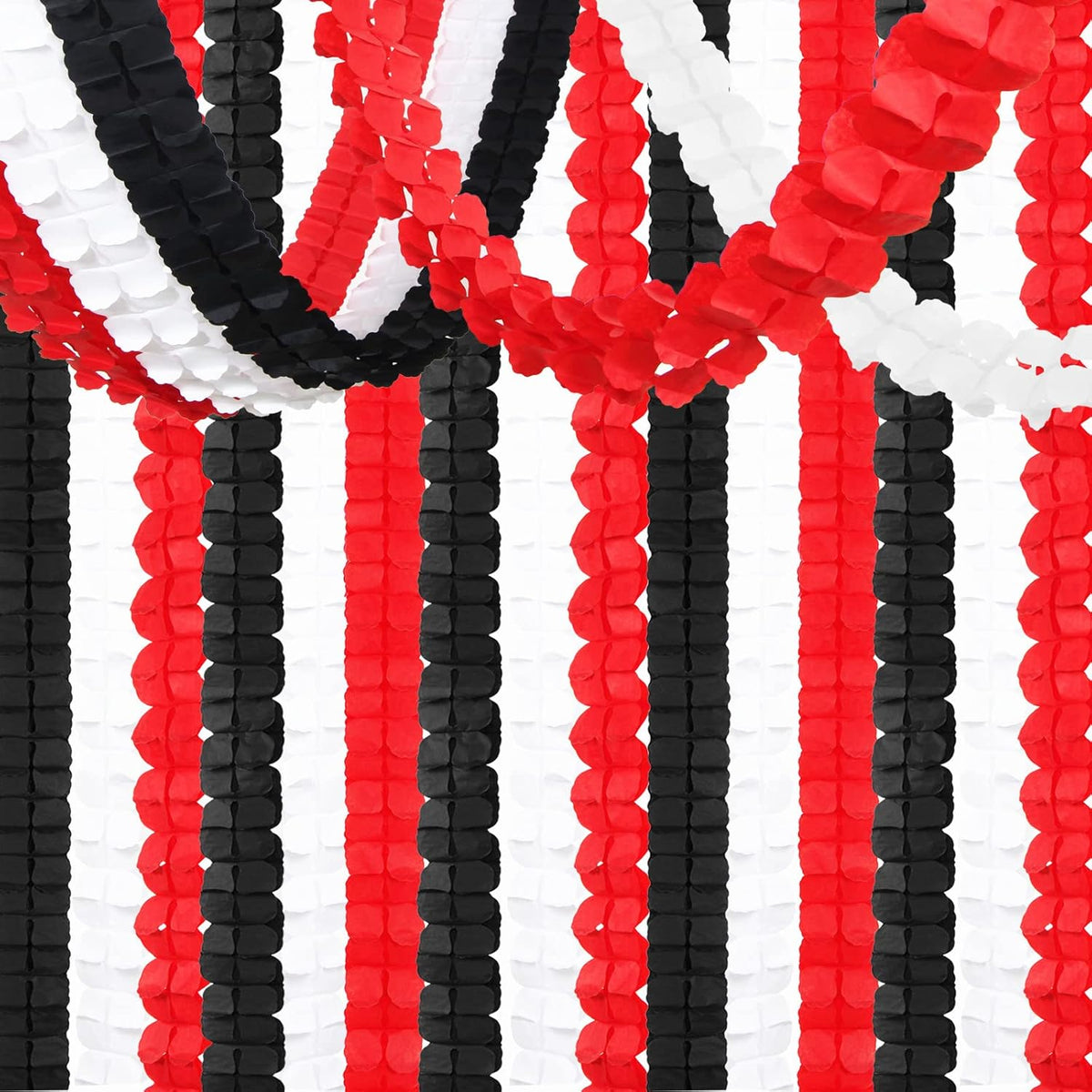 Black White-Red Party-Decorations Streamers Garland - 157Ft Graduation Four-Leaf Clover Hanging