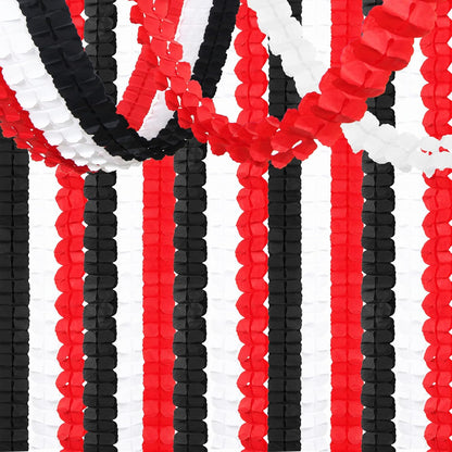 Black White-Red Party-Decorations Streamers Garland - 157Ft Graduation Four-Leaf Clover Hanging