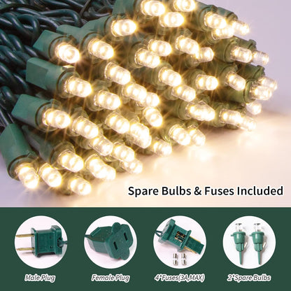100 Count Warm White - String Lights - 21.6FT LED Christmas Lights, Mini led Lights for Indoor