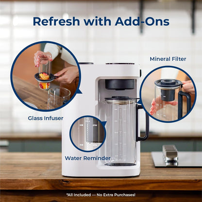 Bluevua RO100ROPOT-Lite(UV) Reverse Osmosis System Countertop Water Filter, 7-Stage Purification