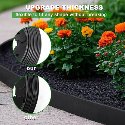 Hugeleaf Landscape Edging 2 Inch Tall 60 Feet Garden Edging Border with 60pcs Stakes, Plastic