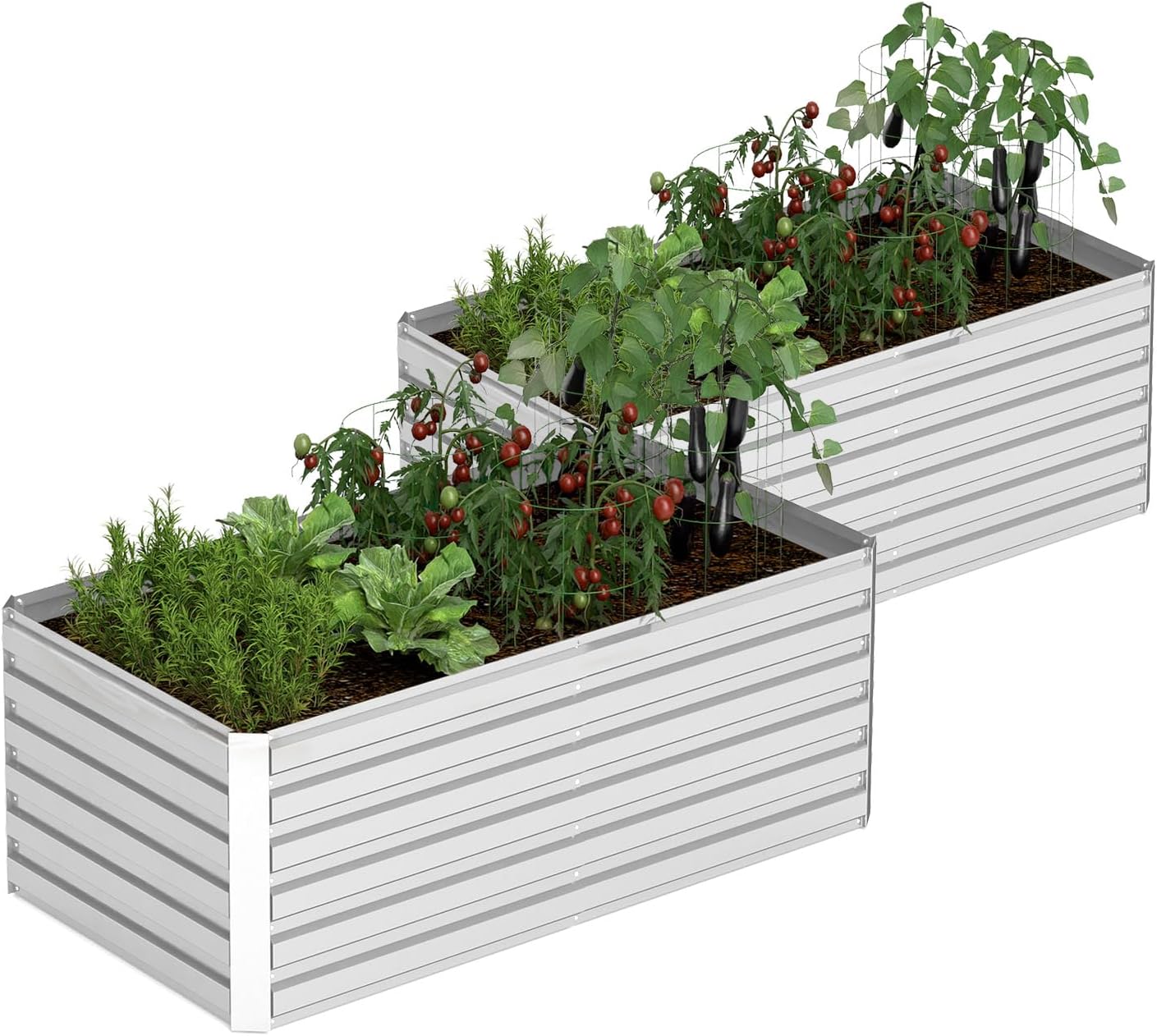 6x3x2 ft Raised Garden Bed, Large Metal Planter Raised Beds, Planters for Outdoor Plants for