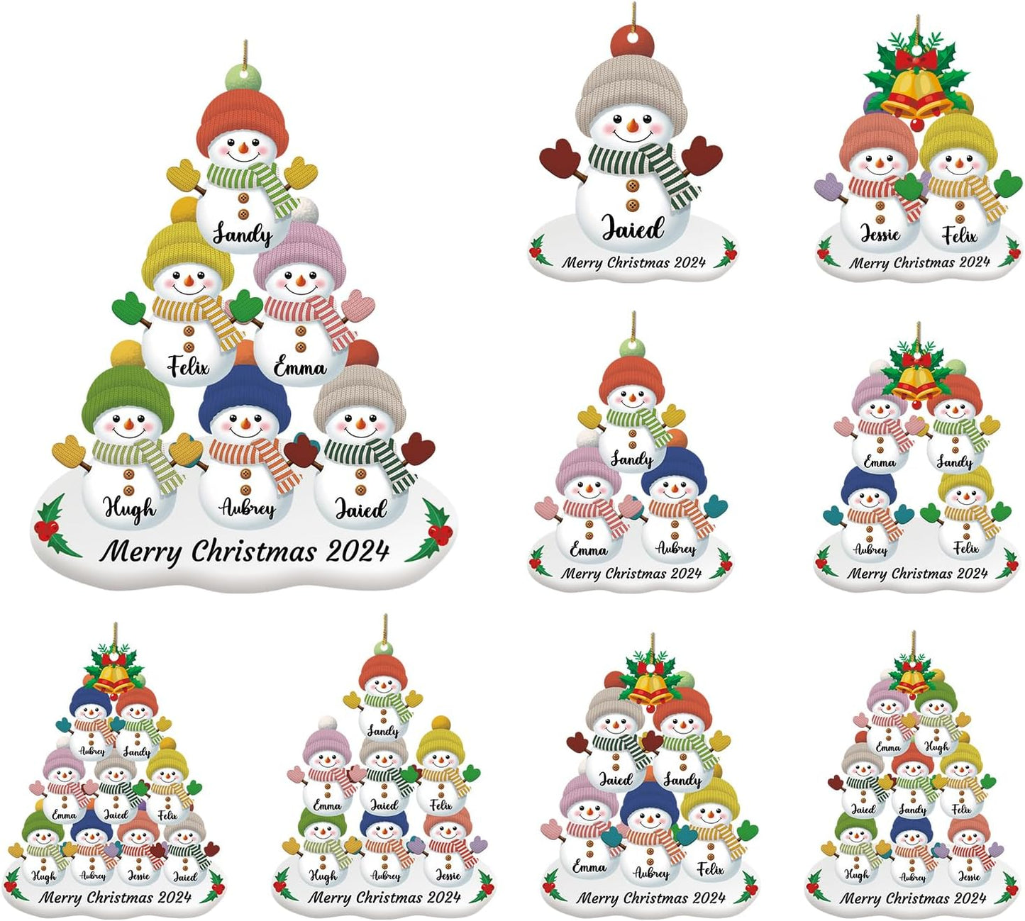 Personalized Snowman Christmas Ornament 2025, Photo Acrylic Customized Family Christmas Snowman