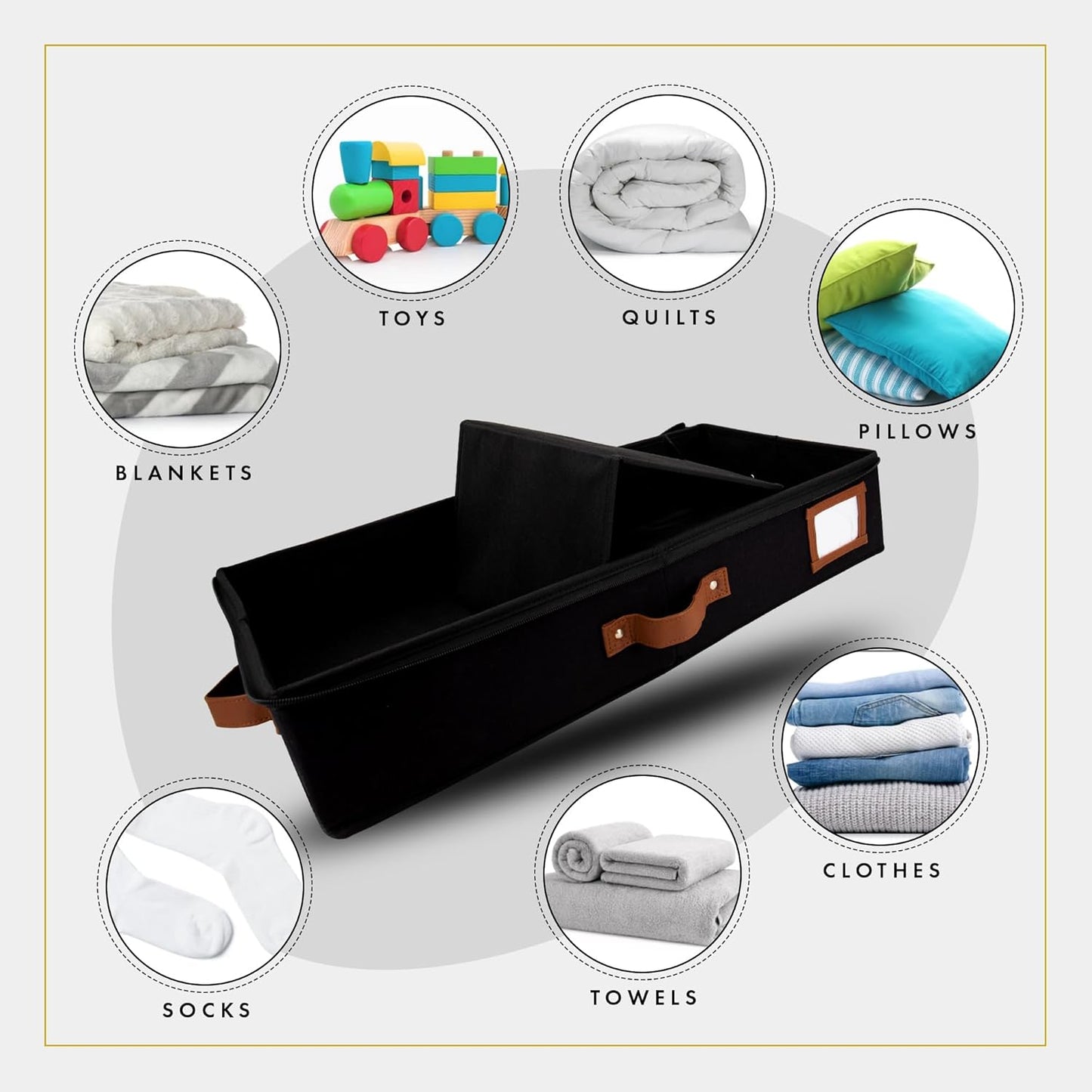 HOMELUX THEORY 2pc Under Bed Storage Containers, Bedroom Under the Bed Drawer Storage Organizer