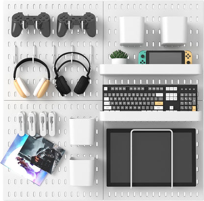 Pegboard Combination Kit, 25.2" x 25.2" Wall Mounted Storage Set with 4 Pegboards & 20 Accessories