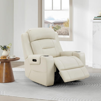 Watson & Whitely Genuine Leather Power Recliner Chairs for Adults, Lay Flat Recliner with Power