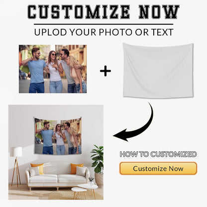 Custom Tapestry For Wall Bedroom Custom Backdrop Personalized Image Text Photo Customized Funny