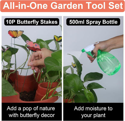 Vertical Planter, 7 Tier Stackable Strawberry Planter with Garden Tool Set, Movable Indoor/Outdoor