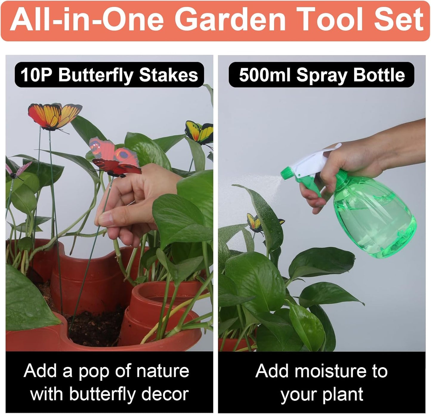 DUNCHATY Stackable Planter, Vertical Strawberry Planter with Garen Tool Set, Self Watering Garden