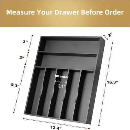 Silverware Organizer Kitchen Drawer Organizer Utensil Organizer Bamboo Silverware Holder Cutlery