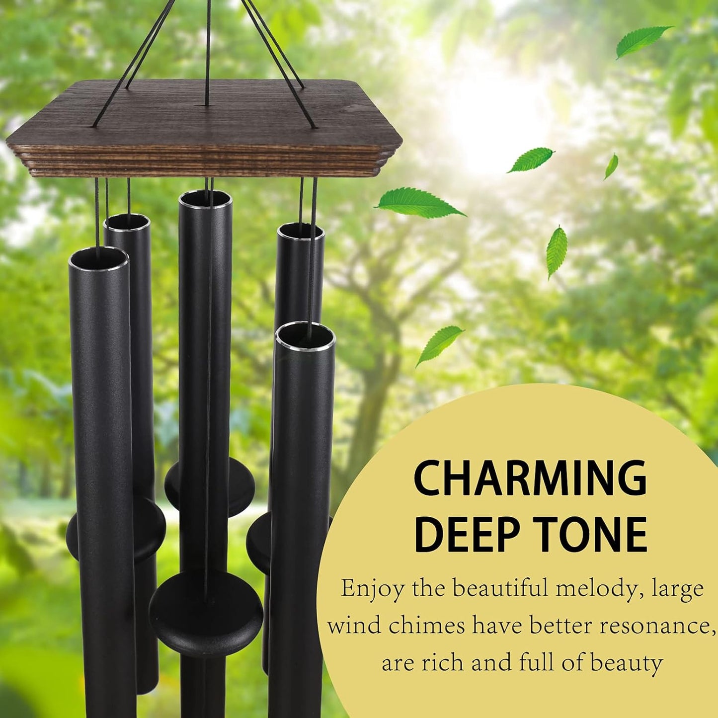 48" Large Wind Chimes for Outside Deep Tone, Wood Wind Chimes Outdoor Clearance, Memorial Gifts for