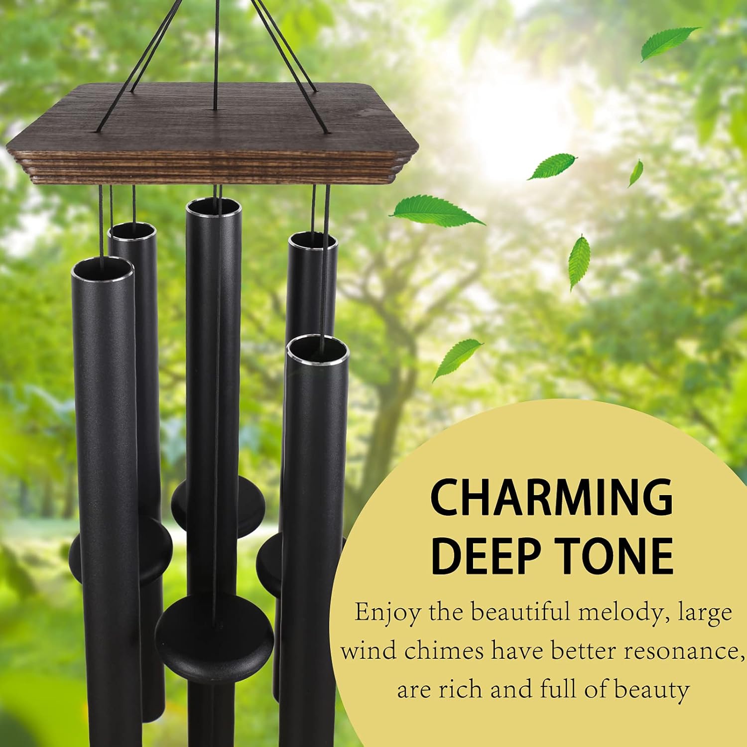48" Large Wind Chimes for Outside Deep Tone, Wood Wind Chimes Outdoor Clearance, Memorial Gifts for