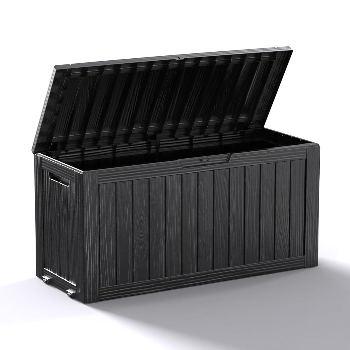 DRATO 75 Gallon Deck Box, Waterproof Resin Large Outdoor Storgae Box for Patio Furniture, Patio