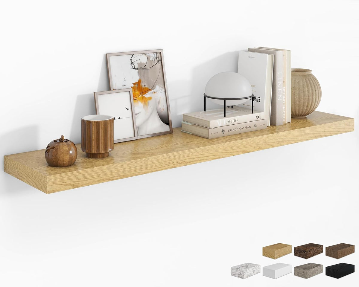 RICHFOCUS 55Inch Floating Shelves for Wall 1 Pack Shelves for Bedroom|Kitchen|Bathroom Wall Mounted