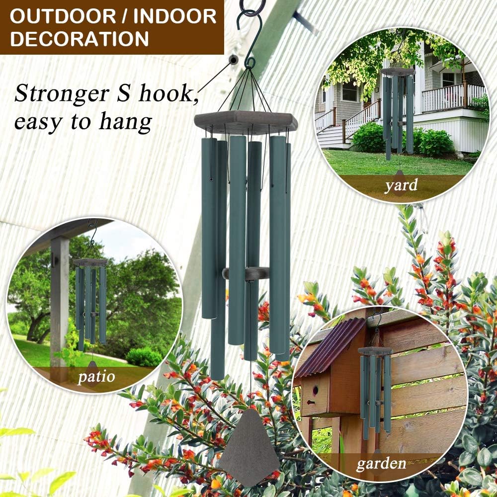 Sympathy Wind Chimes Outdoor Deep Tone,36Inch Melody Wind Chimes Large with 6 Heavy Tubes Tuned