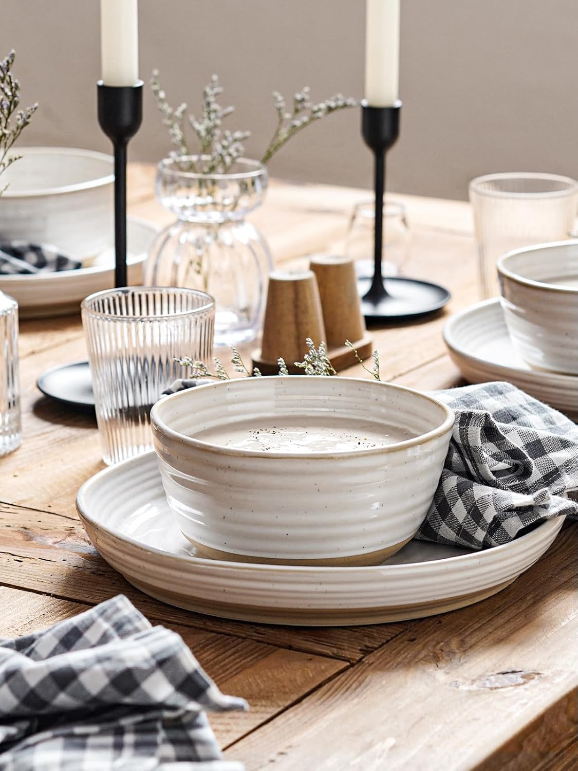 LE TAUCI Cereal Bowls Set of 4, Ceramic Soup Bowl 28 oz, Stoneware Kitchen Bowl for Pho, Chip