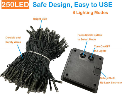 Upgrade Solar String Lights for Outside 2 Pack Total 180FT 500LED String Lights Outdoor with 8