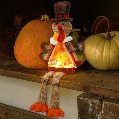Lighted Christmas Doll, Plush Light Up Christmas Doll Toy Holiday Present, Battery Operated Xmas