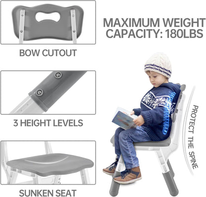 Kids Study Table and Chairs Set, Height Adjustable Toddler Table and Chair Set for Kids Ages 3-8