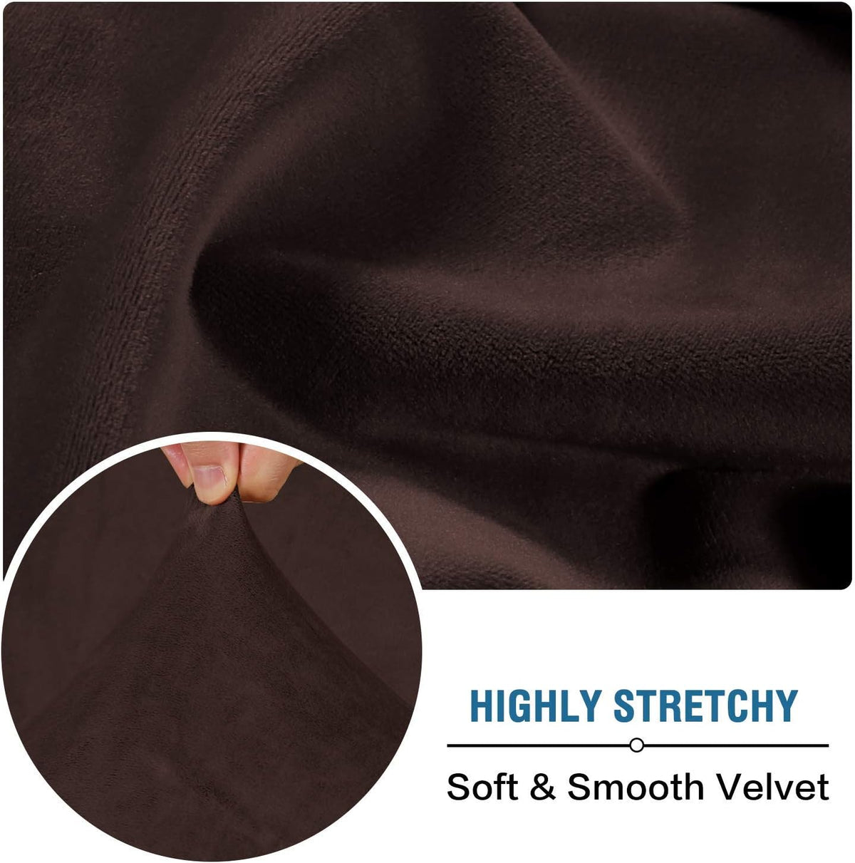 H.VERSAILTEX Velvet Stretch Couch Cushion Cover Plush Cushion Slipcover for Chair Loveseat Sofa