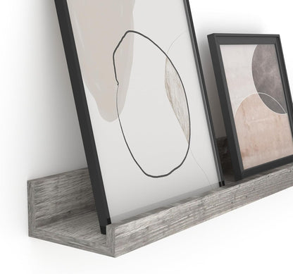 Giftgarden 36 Inch Grey Floating Shelves for Wall Mount, Gray Wood Wall Shelf Ledge for Bathroom
