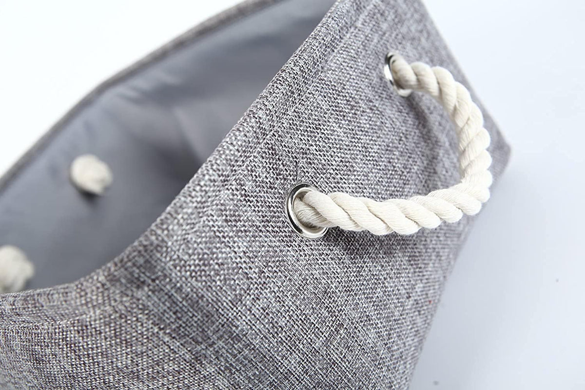 Storage Basket Fabric Sturdy Canvas Storage Bins Organizer with Handles for Clothes and Storage