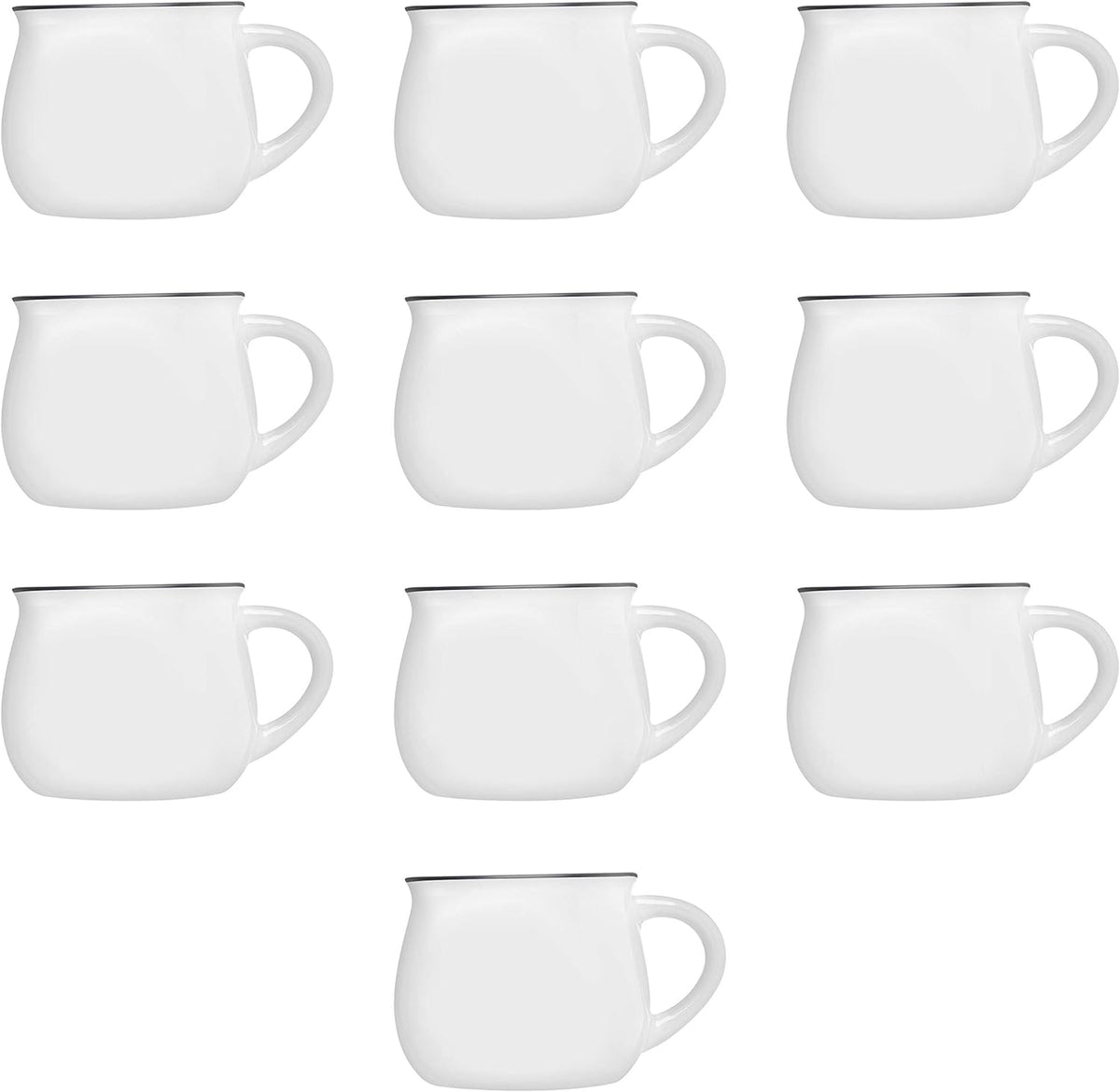 DISCOUNT PROMOS Glazed Campfire Coffee Mugs 12 oz. Set of 10, Bulk Pack - Perfect for Coffee, Tea