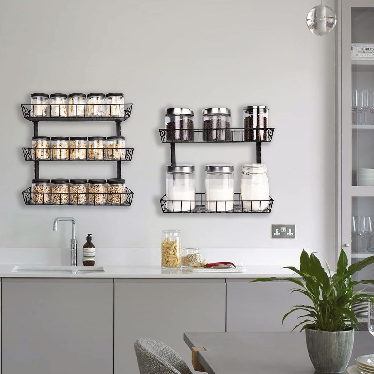SWOMMOLY Adjustable Wall Mount Spice Rack Organizer, 12-Tier Dual-use (Multi-use) Hanging Spice