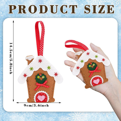 Skylety 8 Pieces 3D Christmas Tree Ornaments Set Felt Santa Snowman Candy Cane Ornament, Stocking