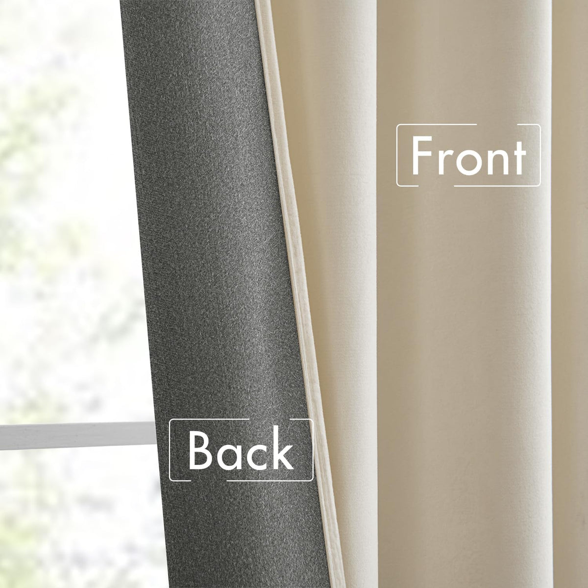 MIULEE Cream Beige Velvet Curtains 90 inches Long 2 Panels - Luxury Pinch Pleated Room Darkening
