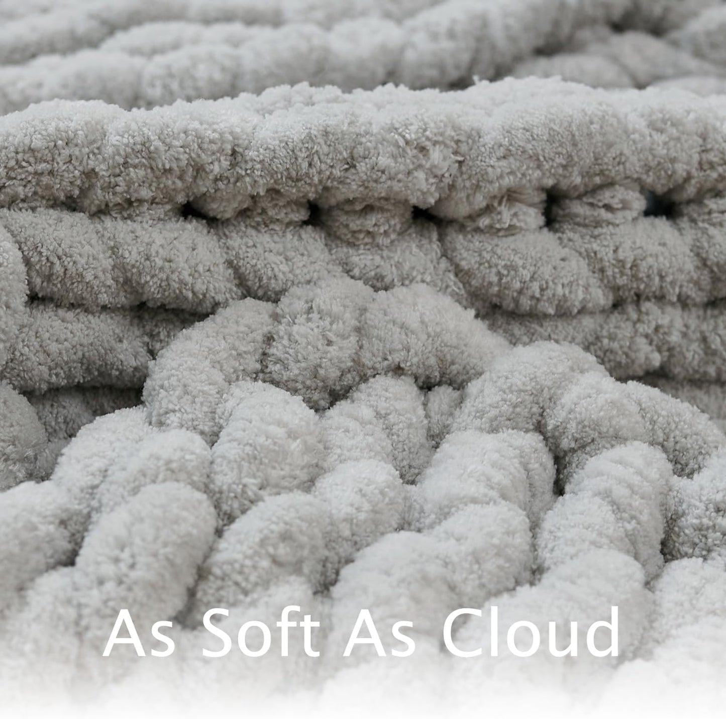 Esterra Chunky Knit Throw Blanket Newly Upgraded Heavy Tighter Version, Handmade Chenille Throw