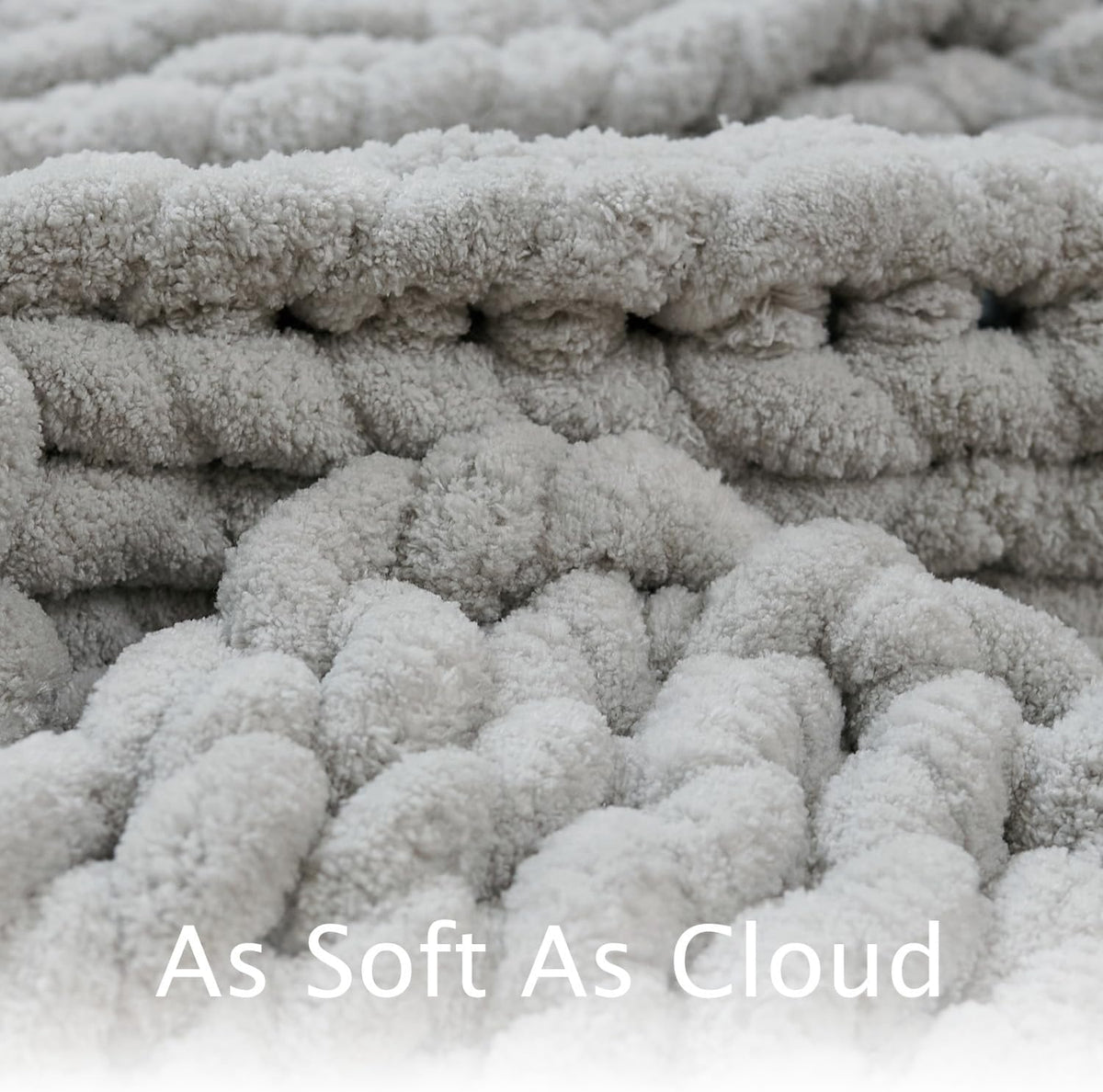 Esterra Chunky Knit Throw Blanket Newly Upgraded Heavy Tighter Version, Handmade Chenille Throw