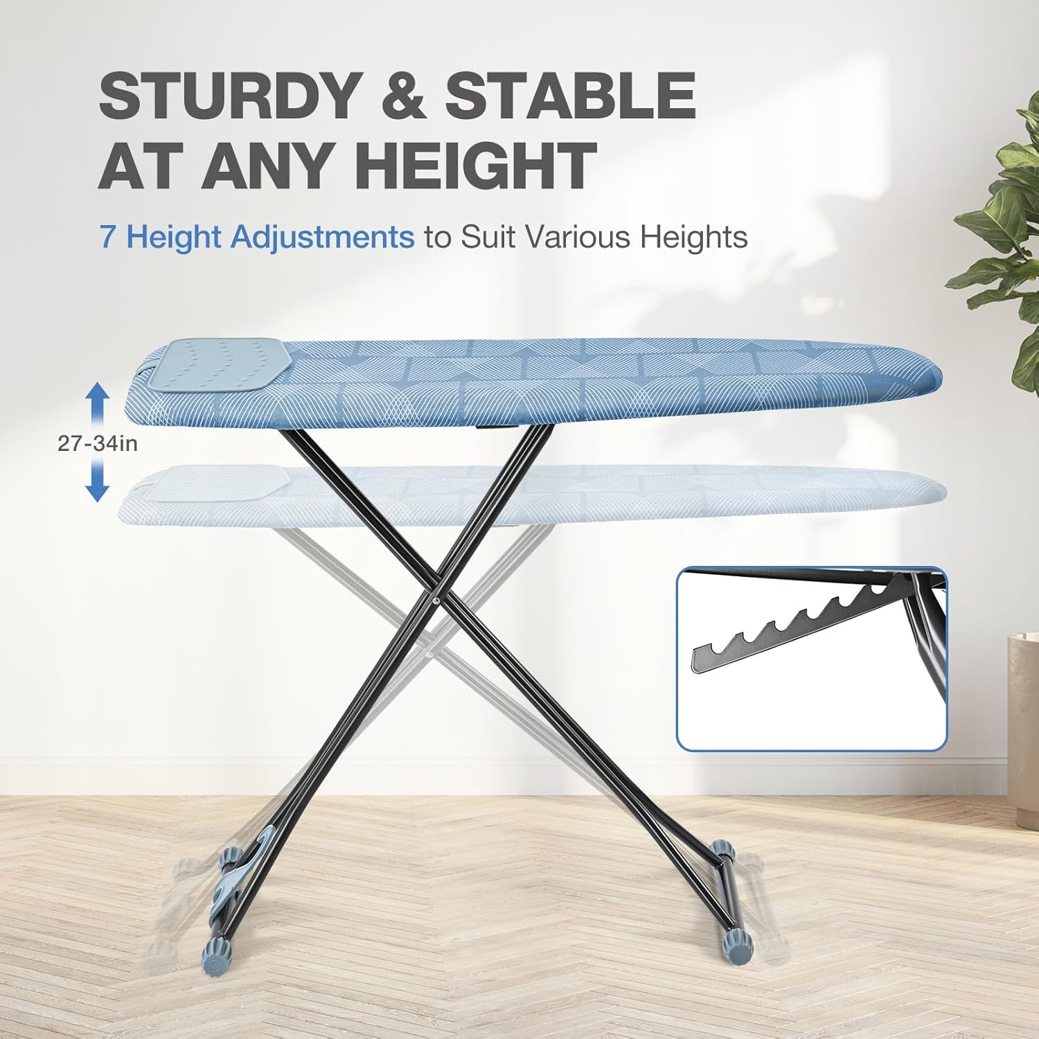 APEXCHASER Ironing Board with Iron Rest, Compact and Space Saver Iron Board, Extra Thick Cover